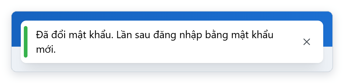 Thông báo đã đổi mật khẩu thành công