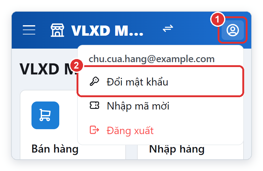Đổi mật khẩu TPSoft Web trên điện thoại