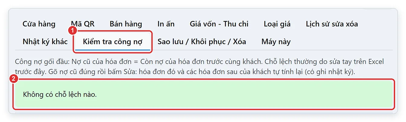 Kiểm tra công nợ sau khi chuyển dữ liệu sang TPSoft Web
