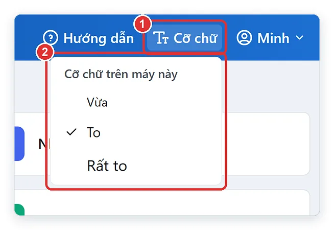 Chỉnh cỡ chữ to cho người lớn tuổi trong TPSoft Web