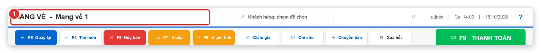 Gọi món mang về trên phần mềm cafe