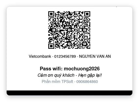 Mã QR chuyển khoản in trên bill