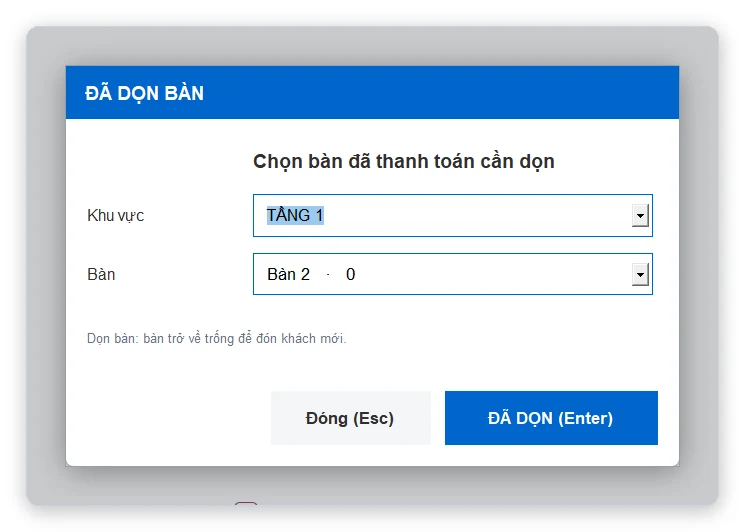 Hộp đã dọn bàn
