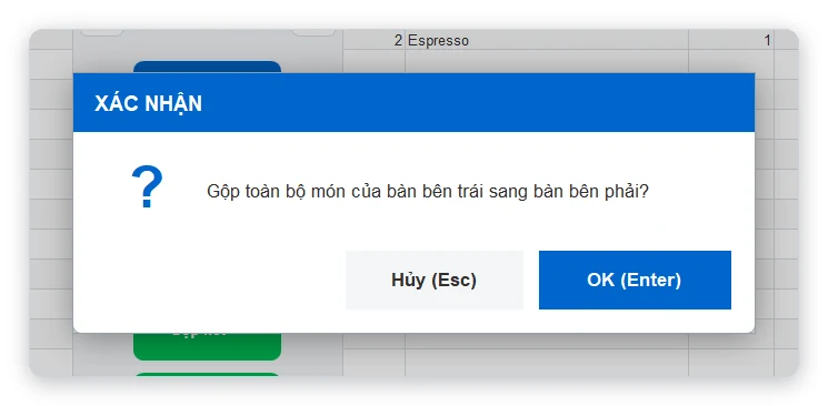 Xác nhận gộp bàn