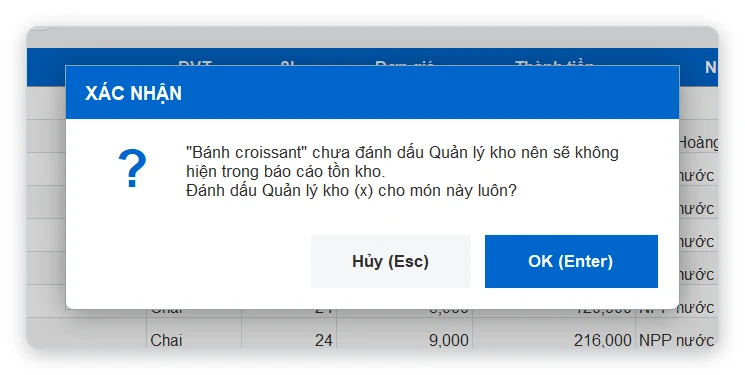 Hỏi đánh dấu quản lý kho khi nhập kho