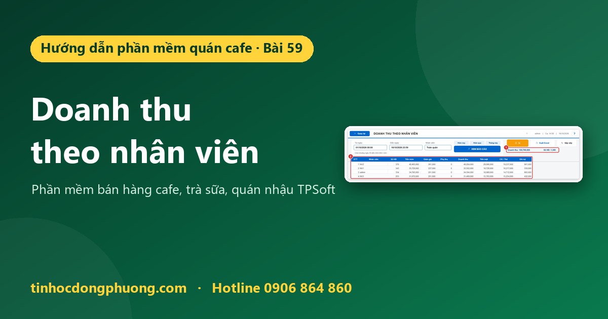 Báo cáo doanh thu theo nhân viên