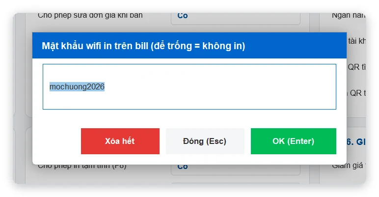 Sửa cài đặt dạng chữ