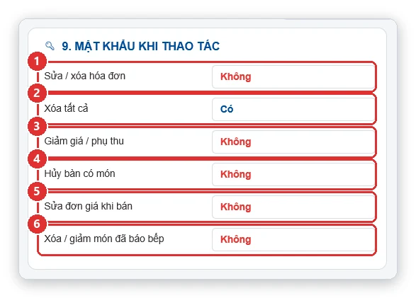 Mật khẩu thao tác chống thất thoát