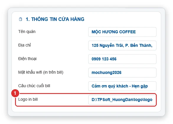 Chọn logo in bill