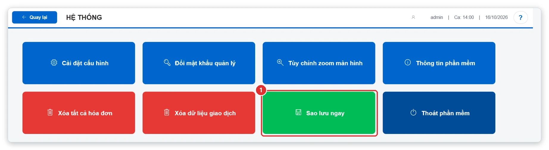 Nút sao lưu ngay