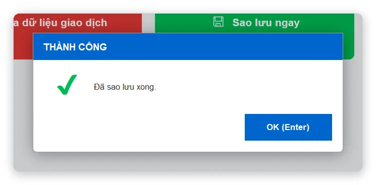 Đã sao lưu dữ liệu