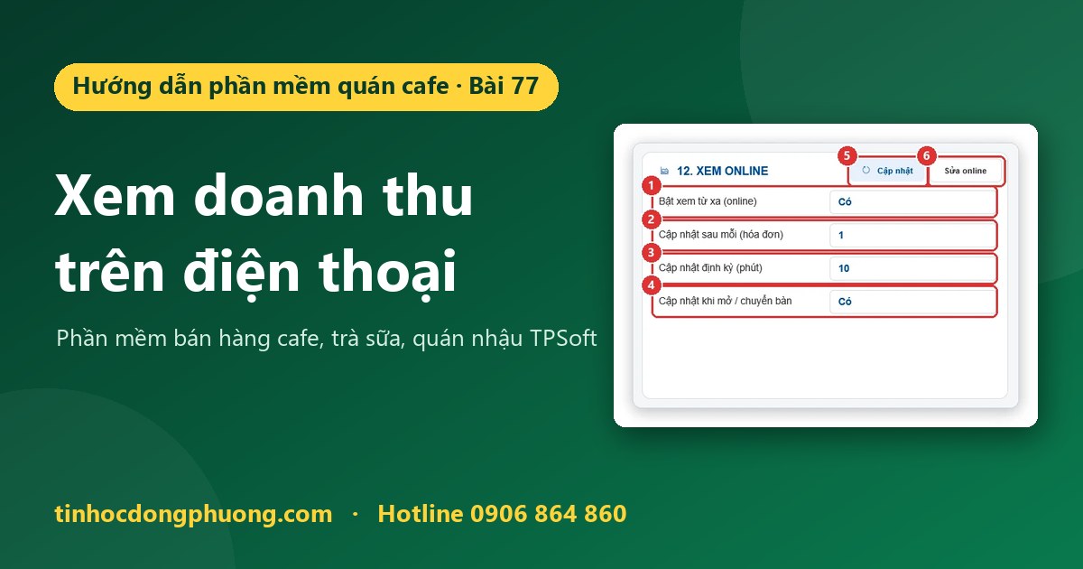 Xem doanh thu quán trên điện thoại (xem online qua Google Drive)