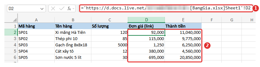 Cập nhật liên kết ngoài trong Excel sau khi Trust Workbook Links