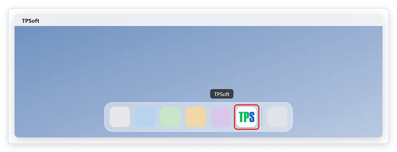 Biểu tượng TPSoft trên Dock của MacBook